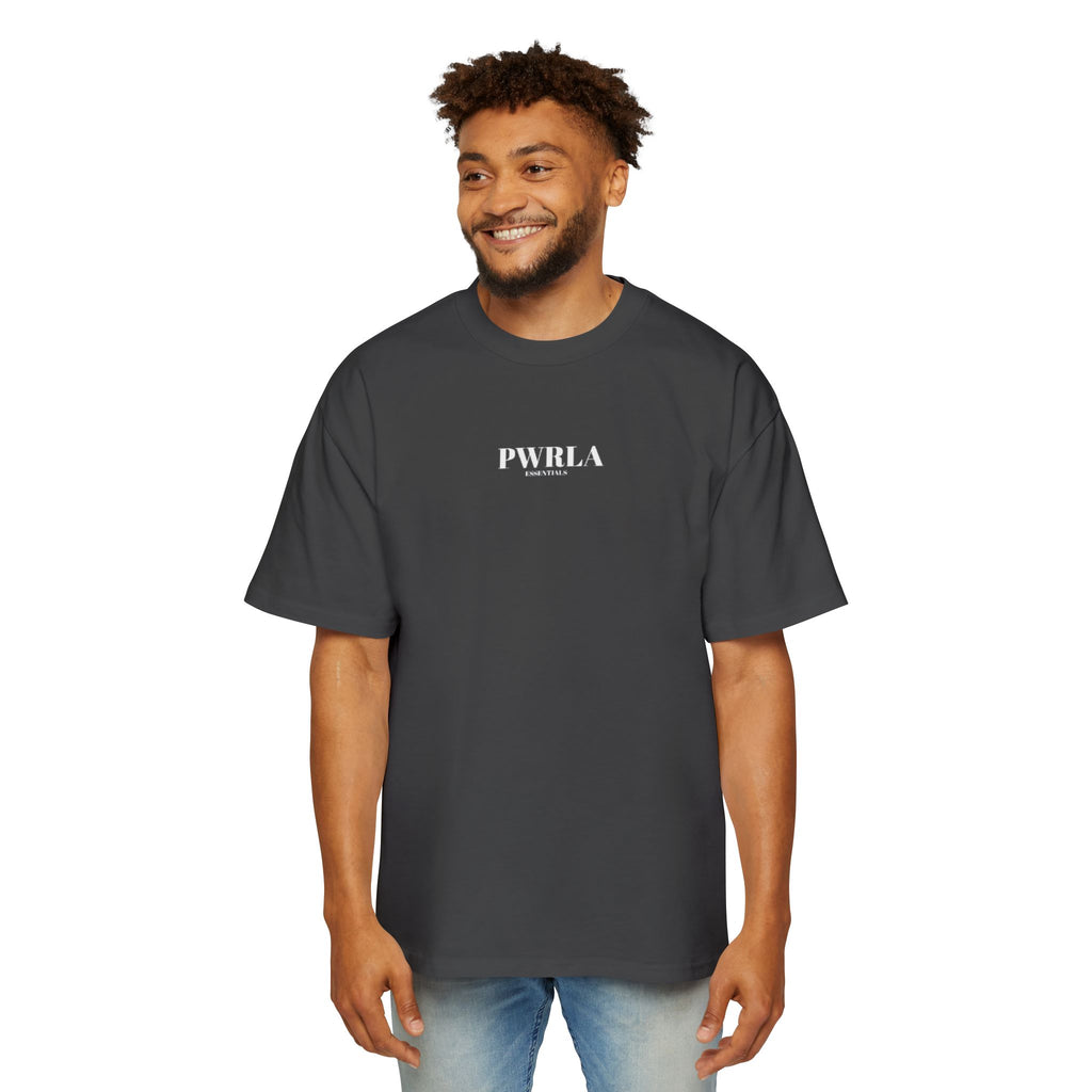 Men's Oversized Tee — Minimal 'PWRLA' Logo Streetwear T-Shirt