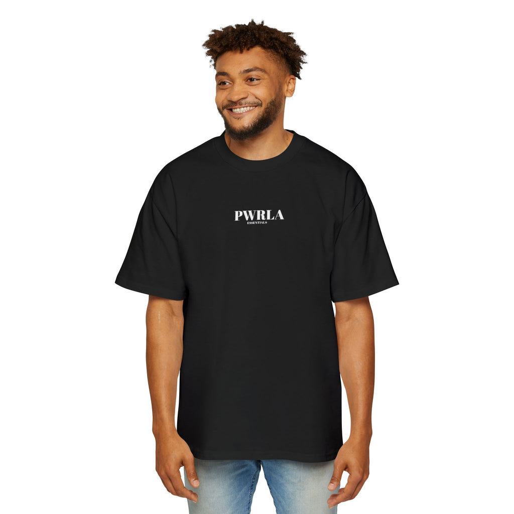 Men's Oversized Tee — Minimal 'PWRLA' Logo Streetwear T-Shirt