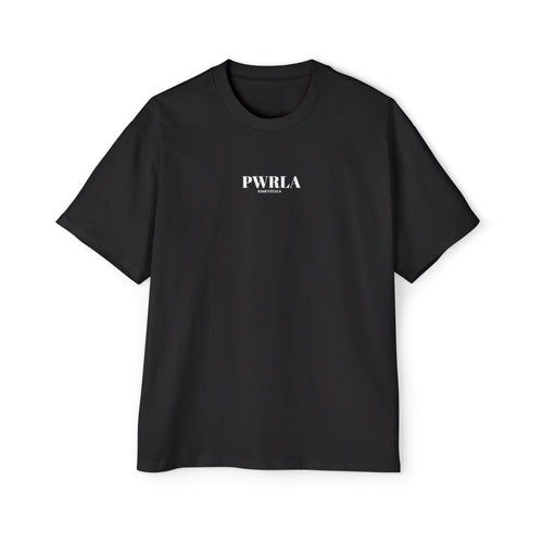 Men's Oversized Tee — Minimal 'PWRLA' Logo Streetwear T-Shirt